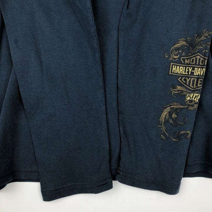 Harley-Davidson Long Sleeve T-Shirt Made in USA Men's XXL cotton Navy blue Vintage Second Hand