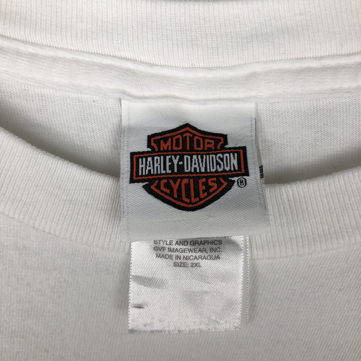 2000'S Harley-Davidson Eagle Pattern Long-Sleeve T-Shirt (Men's XXL equivalent) cotton white type Vintage Second Hand