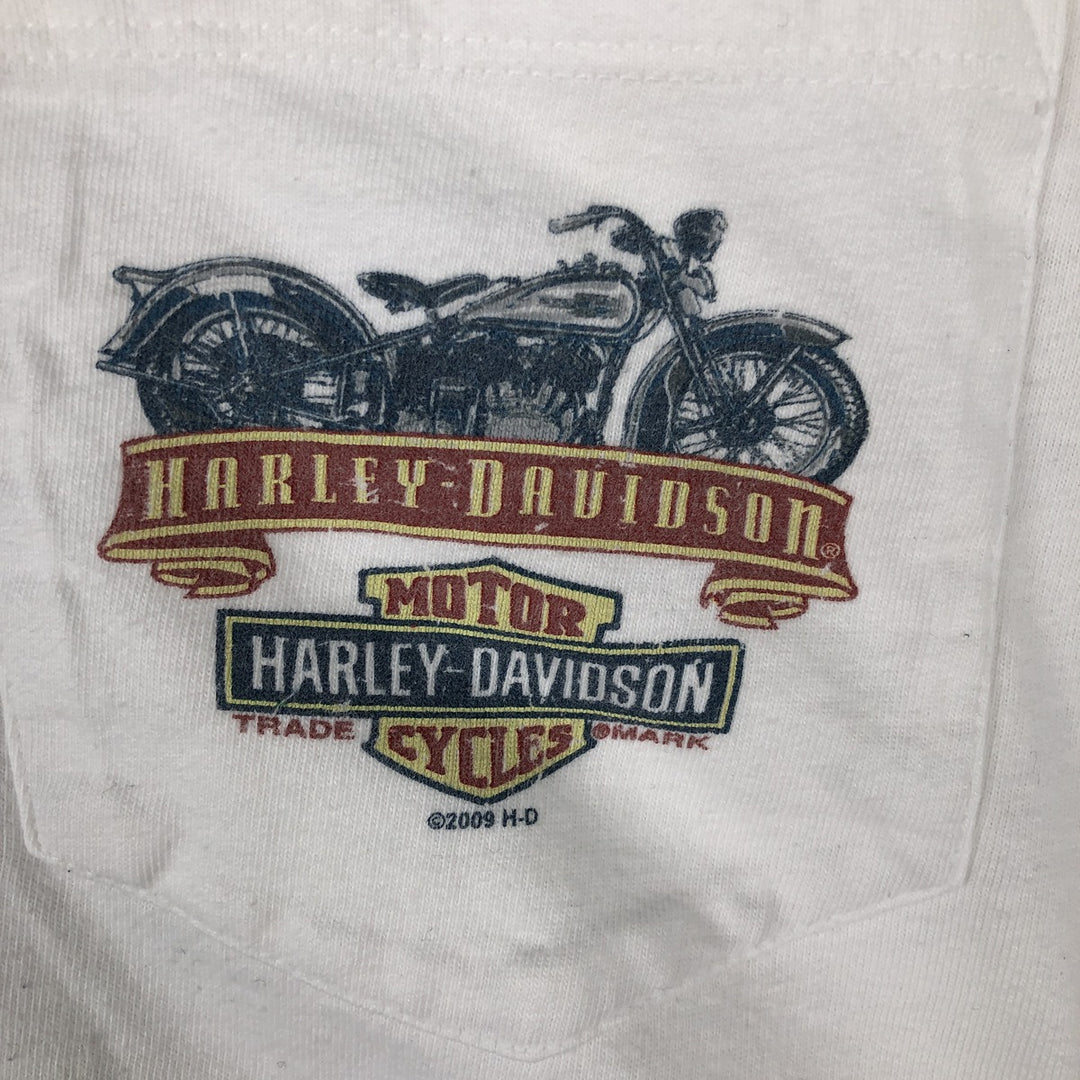 2000'S Harley-Davidson Eagle Pattern Long-Sleeve T-Shirt (Men's XXL equivalent) cotton white type Vintage Second Hand