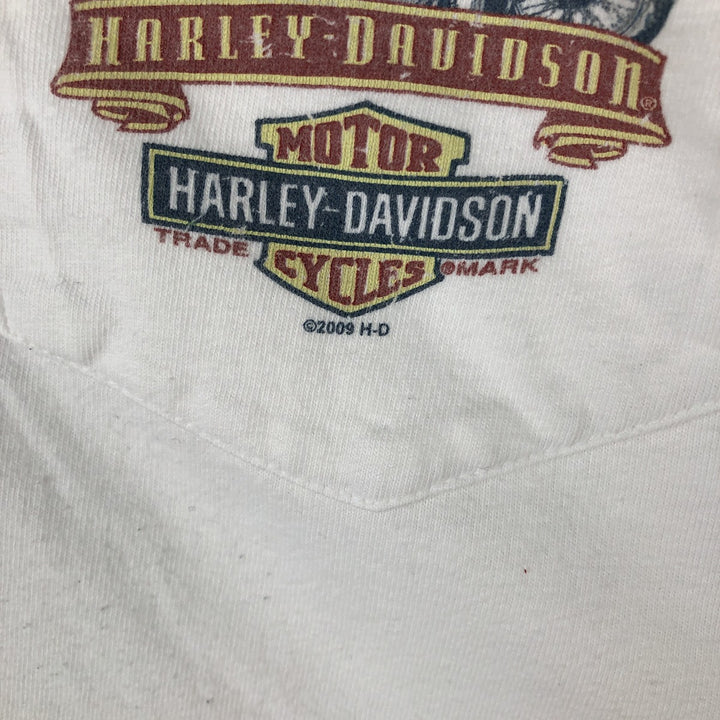 2000'S Harley-Davidson Eagle Pattern Long-Sleeve T-Shirt (Men's XXL equivalent) cotton white type Vintage Second Hand