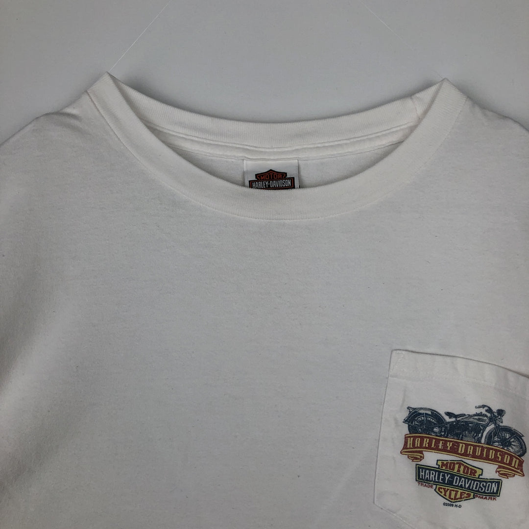 2000'S Harley-Davidson Eagle Pattern Long-Sleeve T-Shirt (Men's XXL equivalent) cotton white type Vintage Second Hand