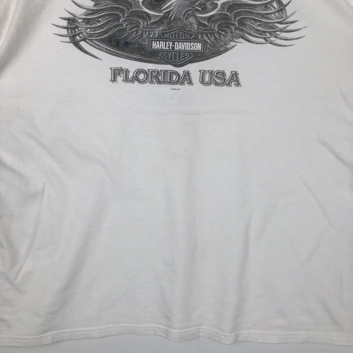 2000'S Harley-Davidson Eagle Pattern Long-Sleeve T-Shirt (Men's XXL equivalent) cotton white type Vintage Second Hand