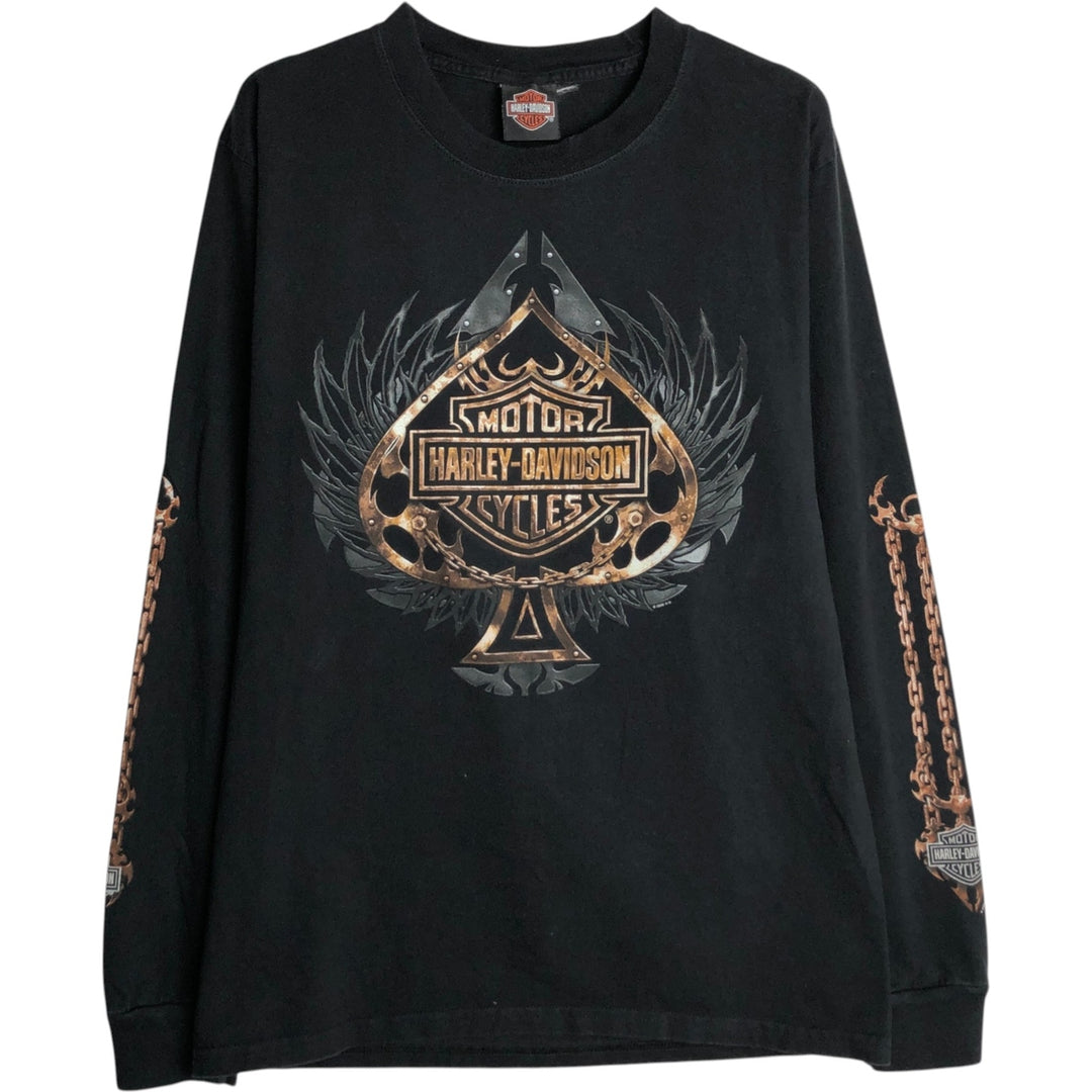 2000'S Harley-Davidson Motorcycle Long-Sleeve T-Shirt (Men's Size M) unclear black type Vintage Second Hand