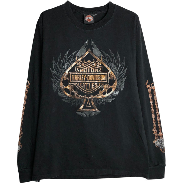 2000'S Harley-Davidson Motorcycle Long-Sleeve T-Shirt (Men's Size M) unclear black type Vintage Second Hand