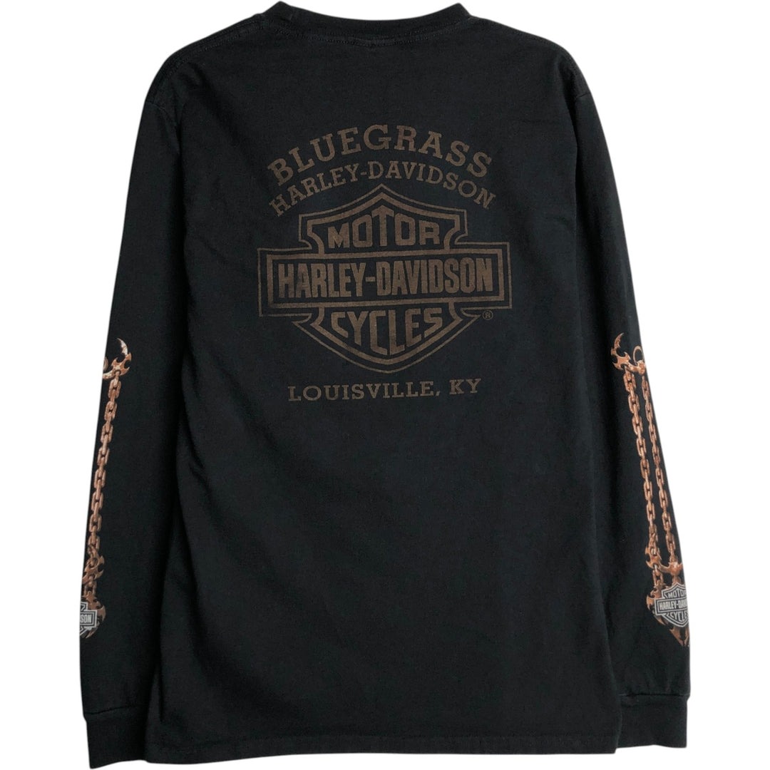 2000'S Harley-Davidson Motorcycle Long-Sleeve T-Shirt (Men's Size M) unclear black type Vintage Second Hand