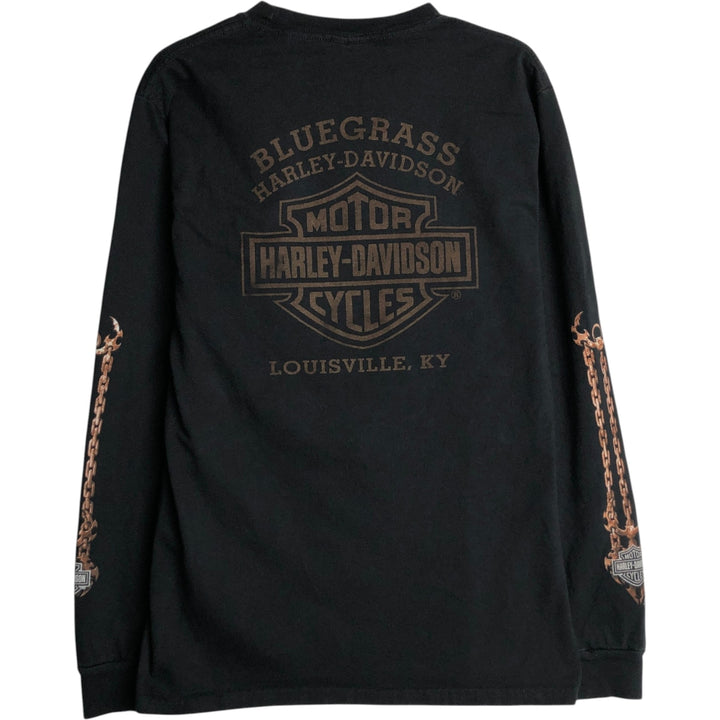 2000'S Harley-Davidson Motorcycle Long-Sleeve T-Shirt (Men's Size M) unclear black type Vintage Second Hand
