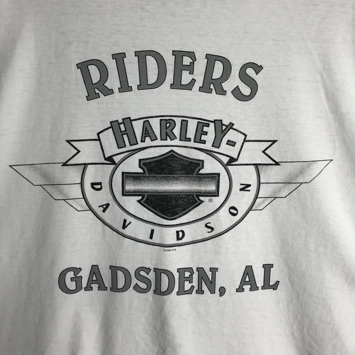 90'S Harley-Davidson Motorcycle Long-Sleeve T-Shirt, Made in USA, Men's XXL (approx.), Vintage cotton white type Vintage Second Hand