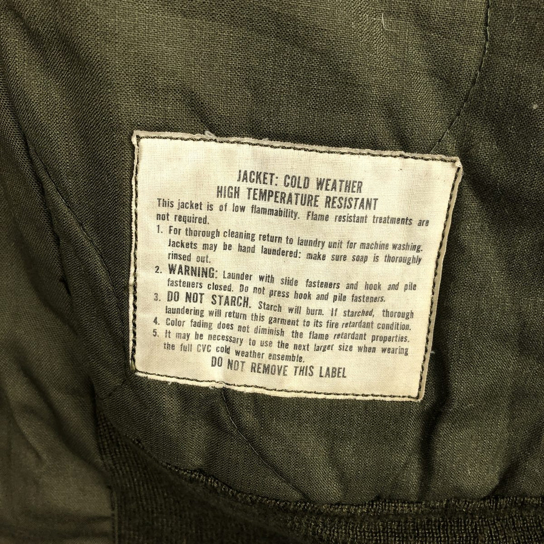 Genuine US military issue CVC Nomex tanker jacket, padded, military style, men's size L equivalent, vintage. unclear Khaki type Vintage Second Hand