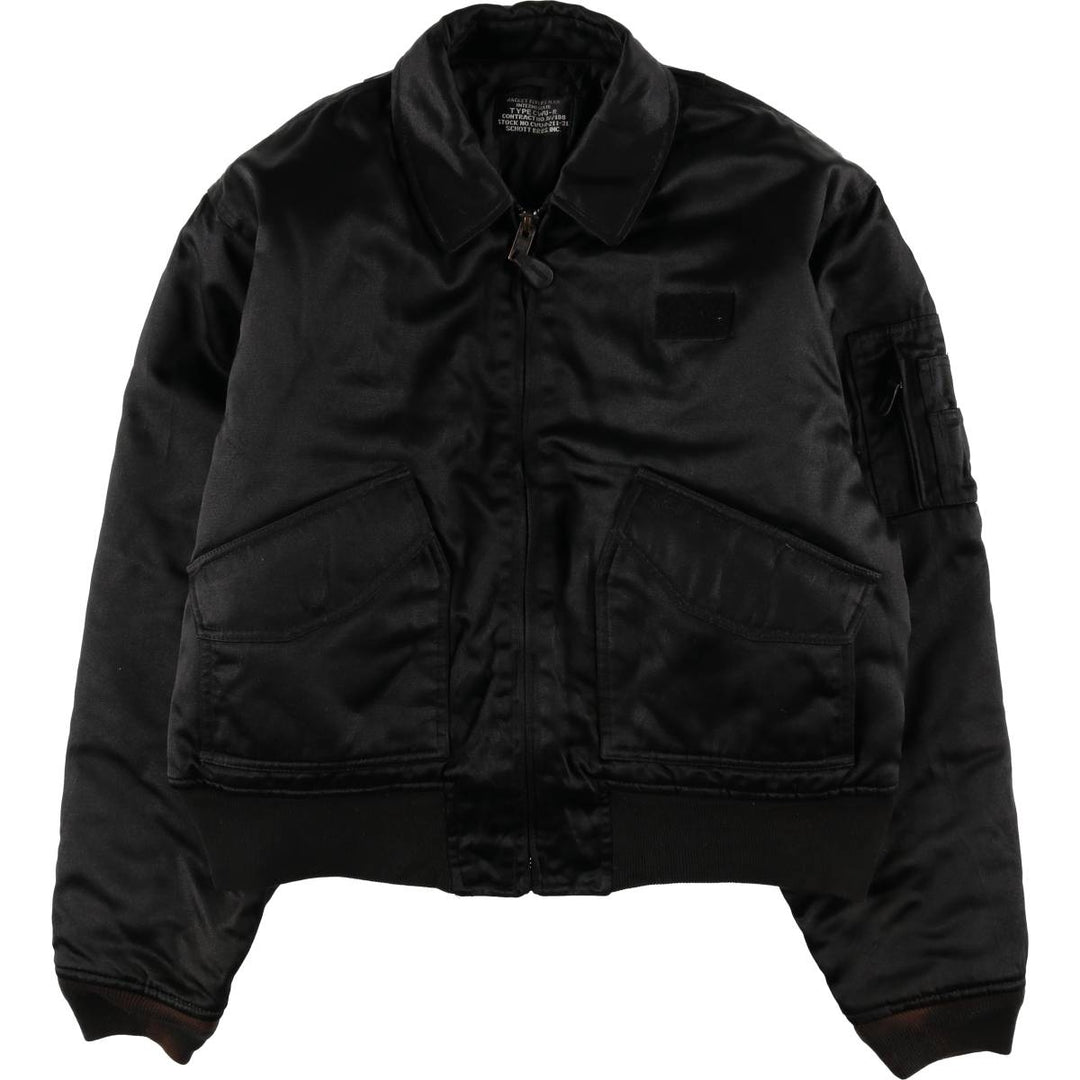 Civilian Schott CWU-R padded military flight jacket, men's size XL Nylon black type Vintage Second Hand