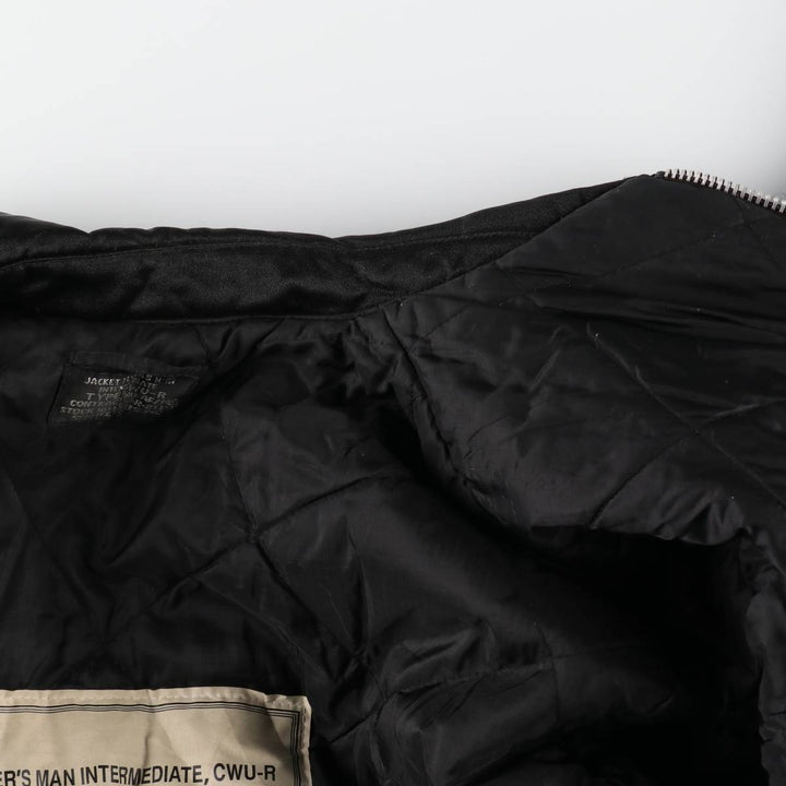 Civilian Schott CWU-R padded military flight jacket, men's size XL Nylon black type Vintage Second Hand