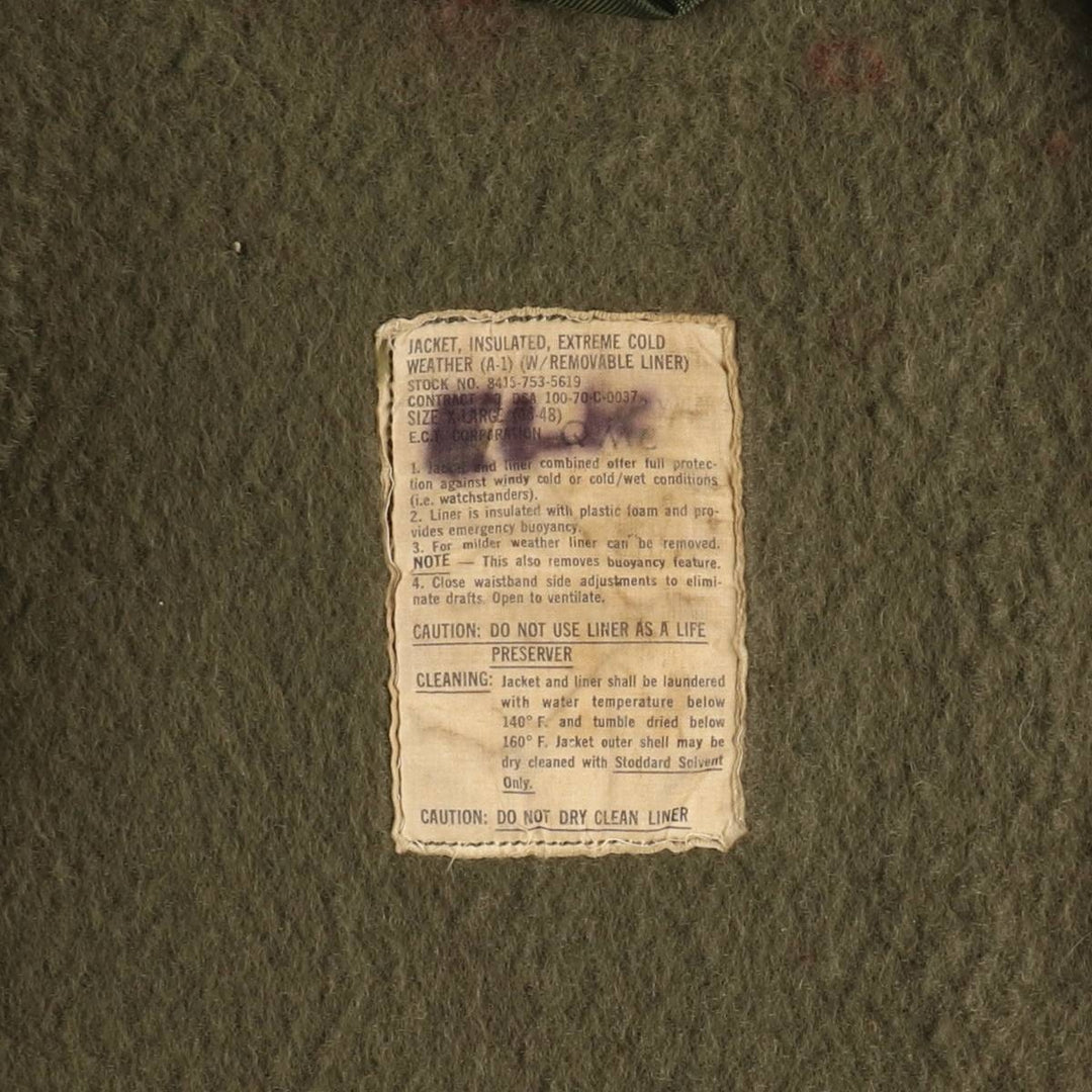 1970'S US Military A-1 Military Deck Jacket, Made in USA, X-LARGE (46-48), Men's XL equivalent, Vintage. unclear Khaki type Vintage Second Hand