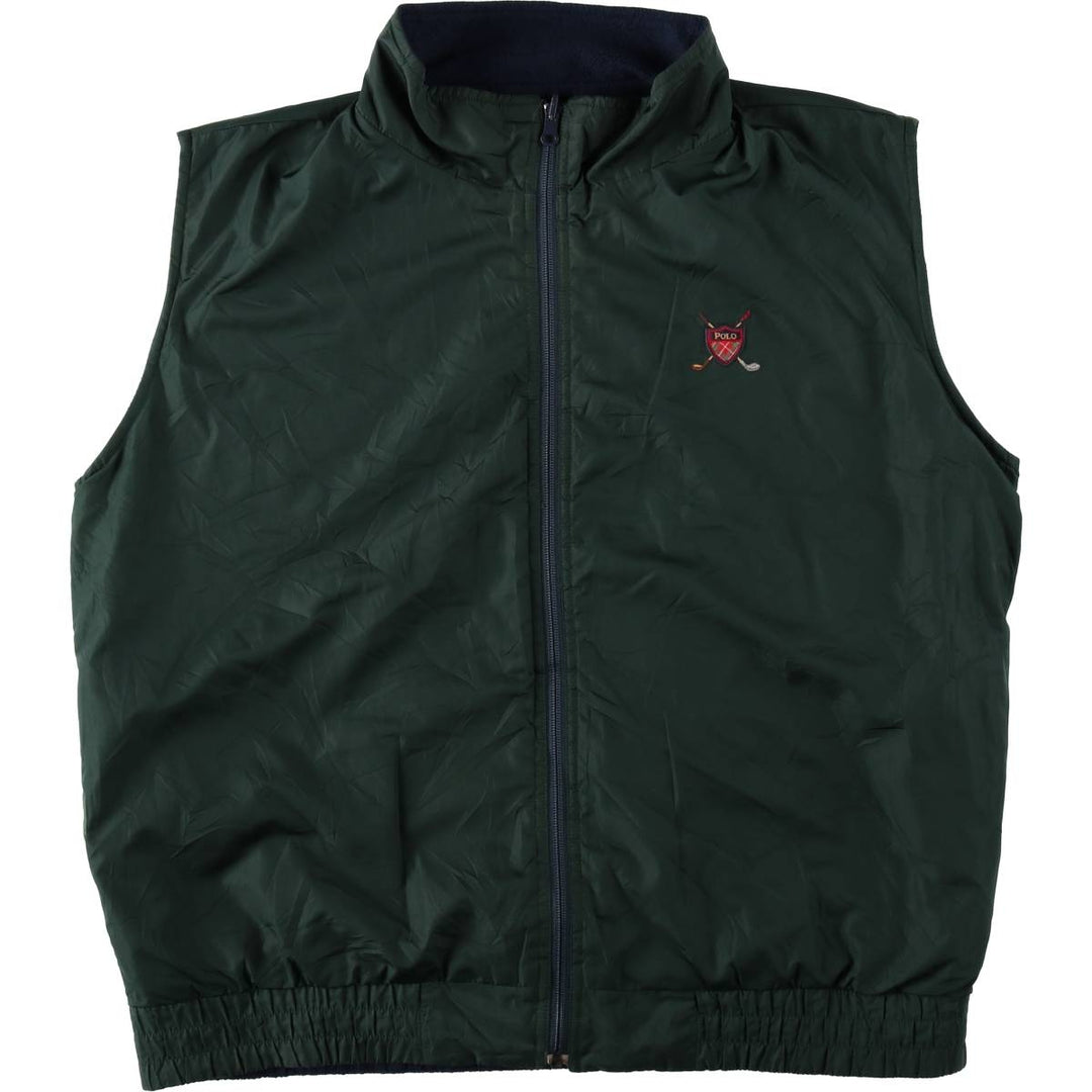 Ralph Lauren POLO GOLF Reversible Fleece Vest, Men's Size XL (approx.) polyester green type Vintage Second Hand