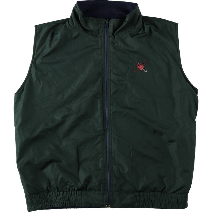 Ralph Lauren POLO GOLF Reversible Fleece Vest, Men's Size XL (approx.) polyester green type Vintage Second Hand