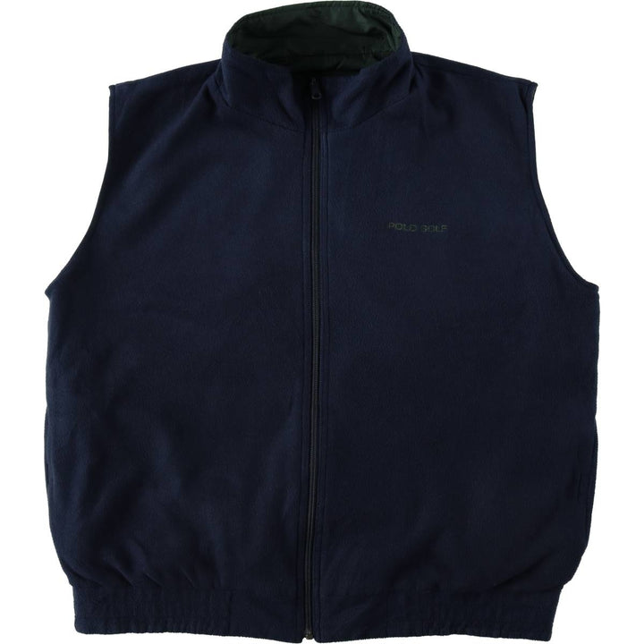 Ralph Lauren POLO GOLF Reversible Fleece Vest, Men's Size XL (approx.) polyester green type Vintage Second Hand