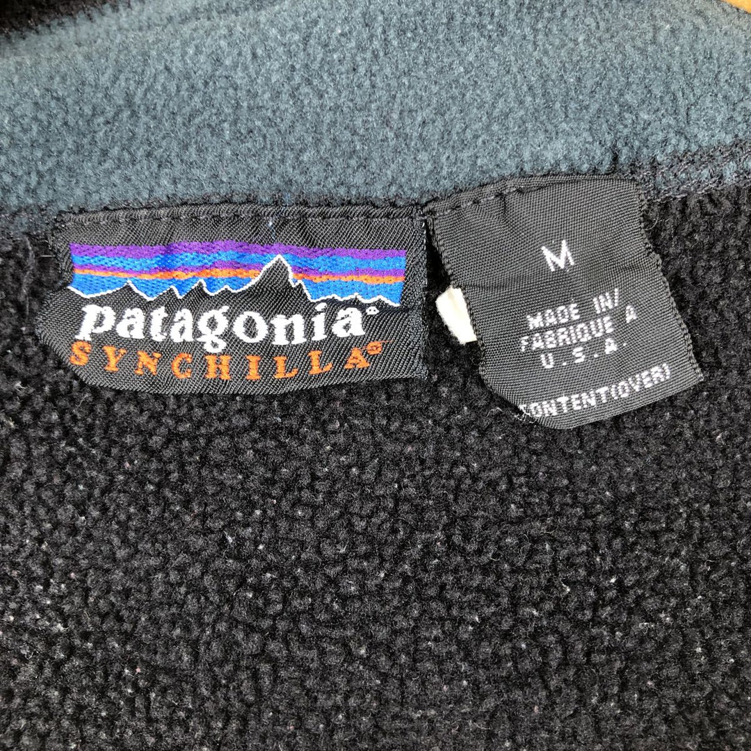 ~2000'S Patagonia SYNCHILLA Fleece Vest, Made in USA, Men's Size M (approx.) polyester black type Vintage Second Hand
