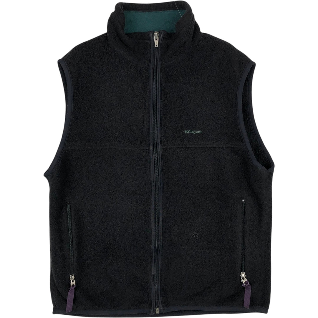 ~2000'S Patagonia fleece vest, made in USA, men's size S (approx.) polyester black type Vintage Second Hand