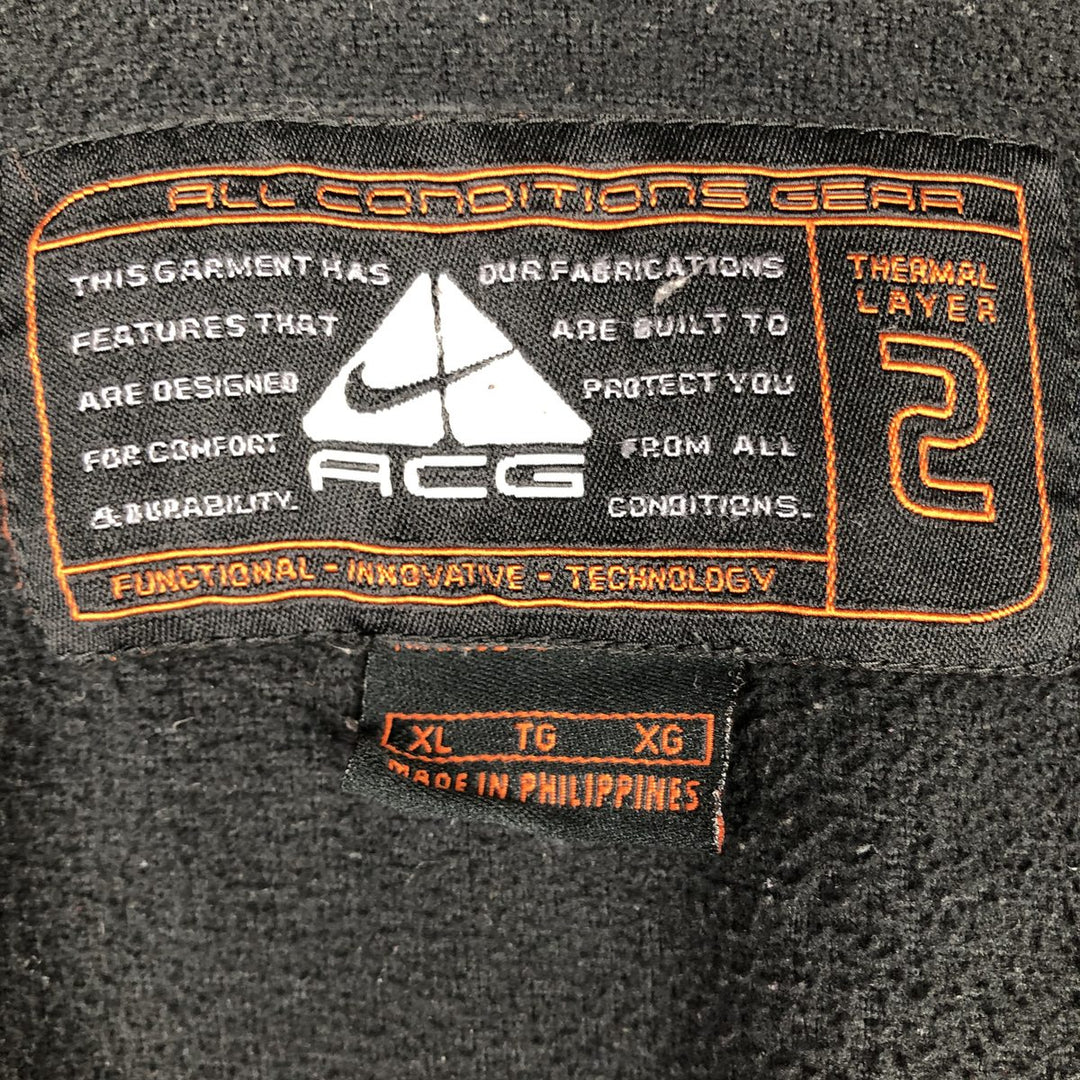90'S Nike ACG Thermal Layer 2 Fleece Vest, Men's Size XL (approx.), Vintage polyester black type Vintage Second Hand