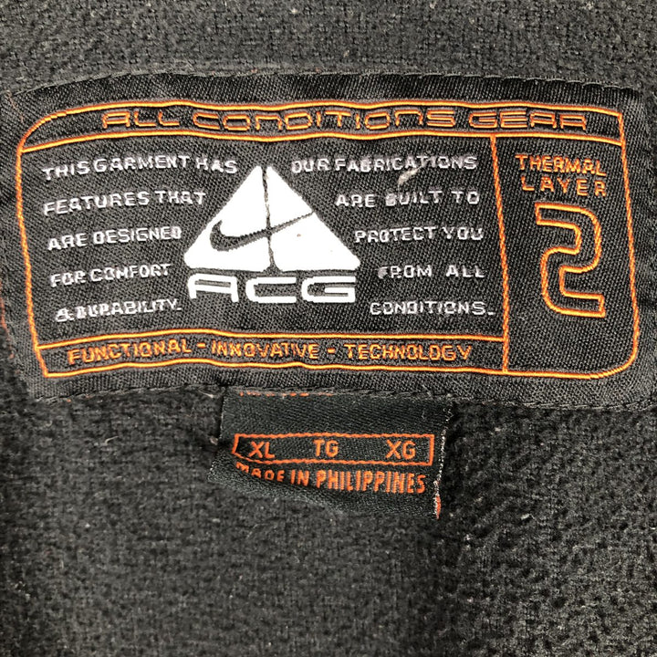 90'S Nike ACG Thermal Layer 2 Fleece Vest, Men's Size XL (approx.), Vintage polyester black type Vintage Second Hand