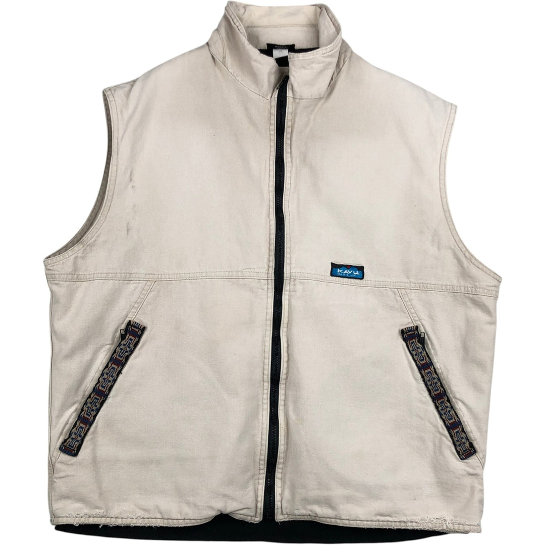 Vintage 1990'S KAVU Duck Vest, Made in USA, Men's Size L cotton Beige type Vintage Second Hand