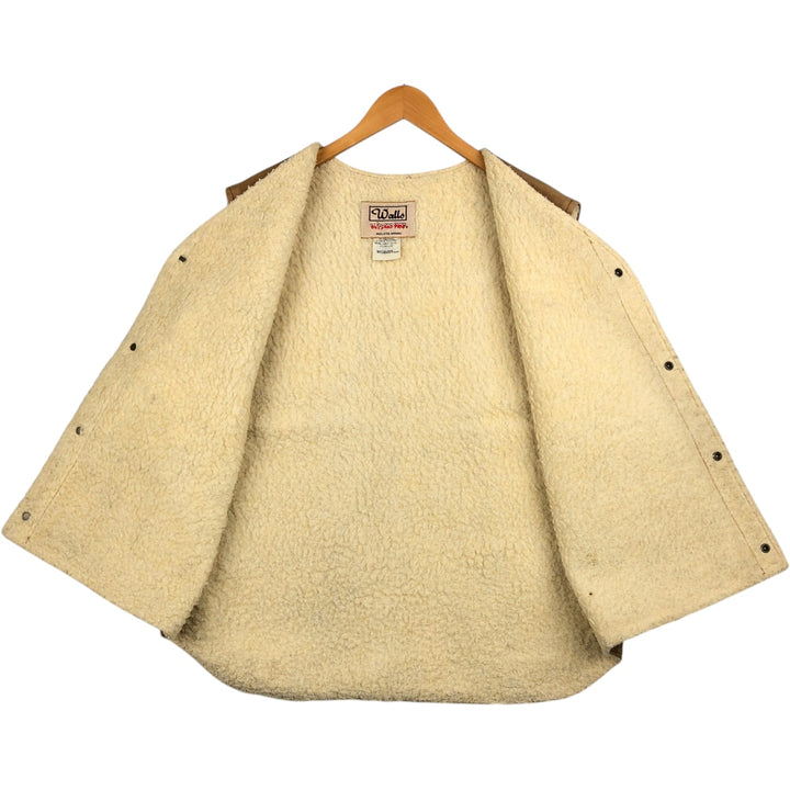 80s-90'S Walls Blizzard-Pruf Duck Vest, Made in USA, Men's XL equivalent, Vintage cotton brown type Vintage Second Hand