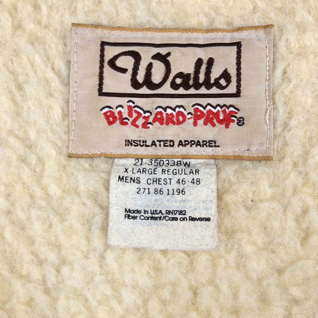 80s-90'S Walls Blizzard-Pruf Duck Vest, Made in USA, Men's XL equivalent, Vintage cotton brown type Vintage Second Hand