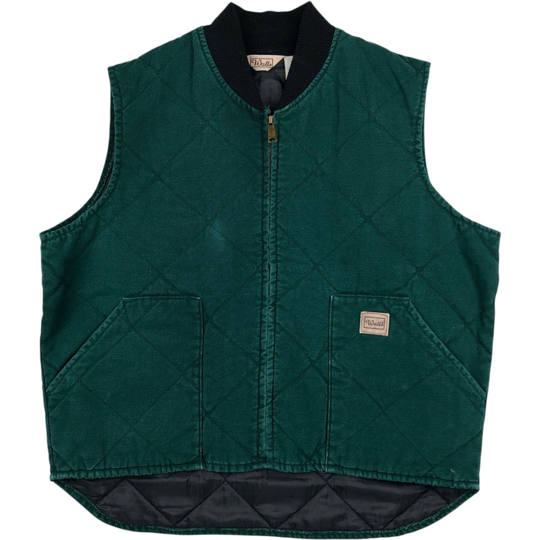 90'S Walls padded duck vest, made in USA, men's size XL equivalent, vintage. cotton green type Vintage Second Hand