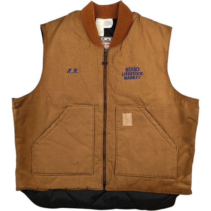 80s-90'S Walls Blizzard-Pruf Padded Duck Vest, Made in USA, Men's XXL equivalent, Vintage cotton brown type Vintage Second Hand
