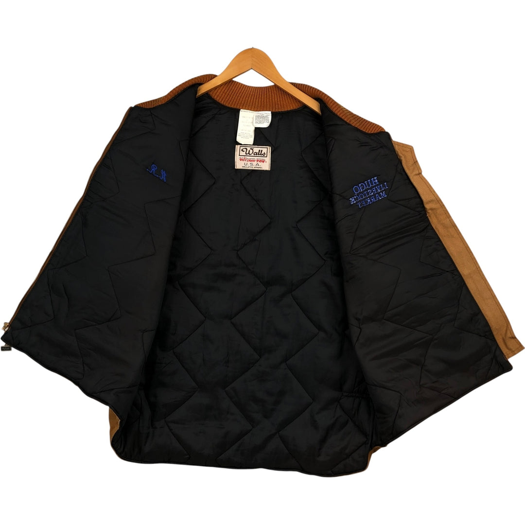 80s-90'S Walls Blizzard-Pruf Padded Duck Vest, Made in USA, Men's XXL equivalent, Vintage cotton brown type Vintage Second Hand