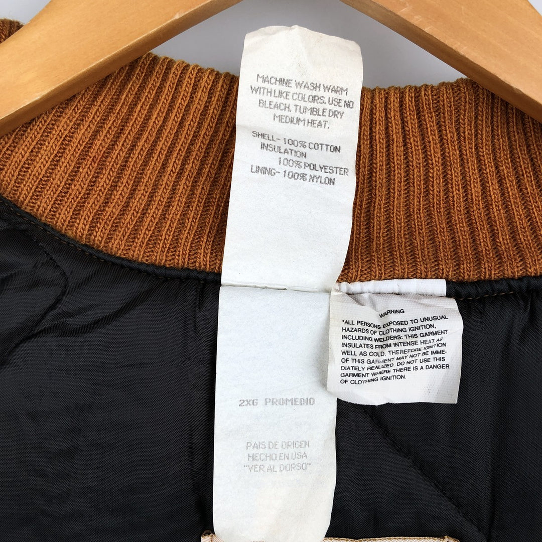 80s-90'S Walls Blizzard-Pruf Padded Duck Vest, Made in USA, Men's XXL equivalent, Vintage cotton brown type Vintage Second Hand