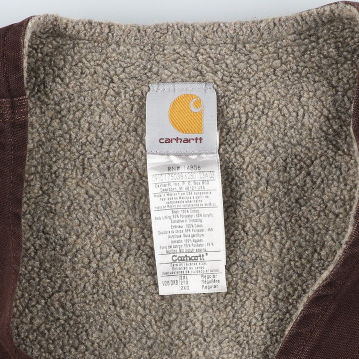 Carhartt Duck Vest Men's XXL cotton brown type Vintage Second Hand