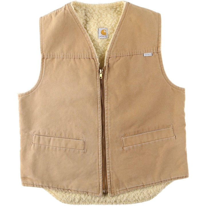 Vintage 1980'S Carhartt 6SV Duck Vest, Made in USA, Men's Size Medium cotton Beige type Vintage Second Hand
