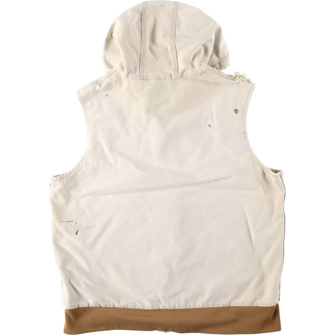 Carhartt Hooded Padded Duck Vest, Men's Size XL cotton brown type Vintage Second Hand