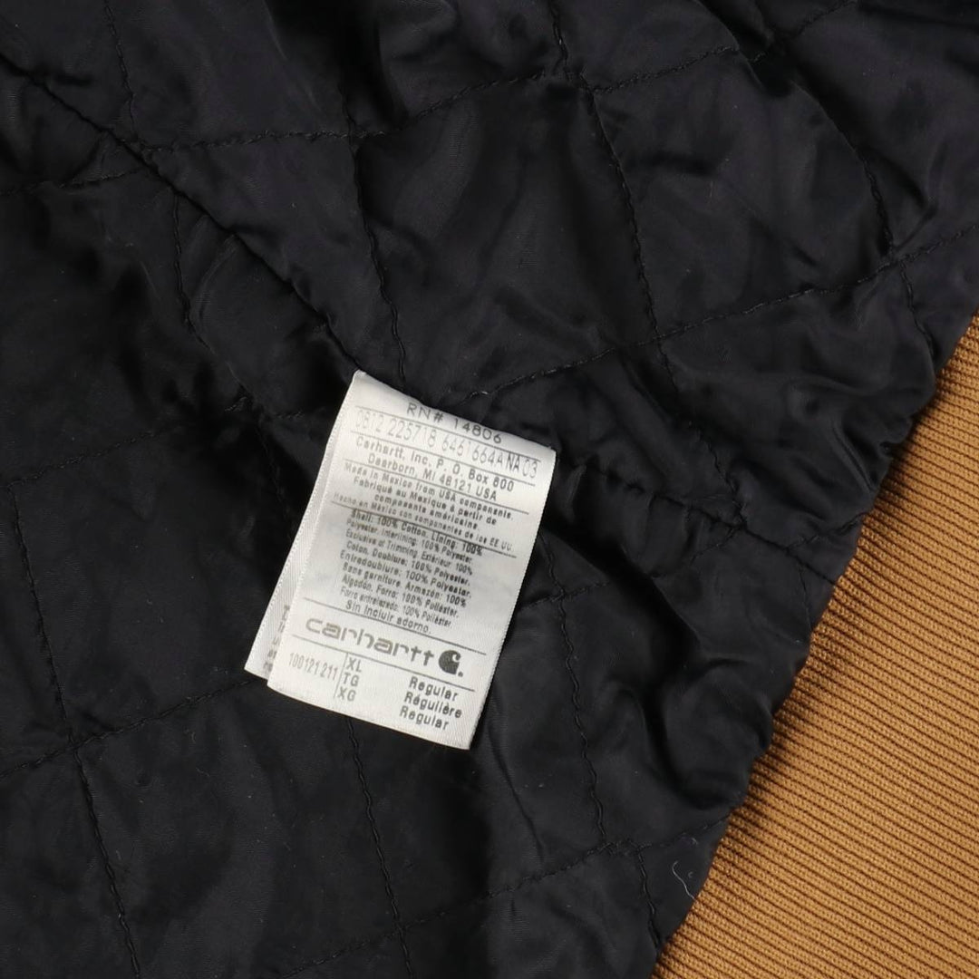 Carhartt Hooded Padded Duck Vest, Men's Size XL cotton brown type Vintage Second Hand