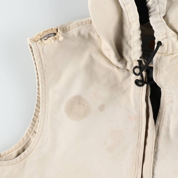 Carhartt Hooded Padded Duck Vest, Men's Size XL cotton brown type Vintage Second Hand