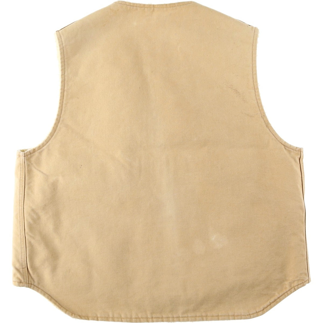~90'S Carhartt Duck Vest, Made in USA, Men's XL equivalent, Vintage cotton Beige type Vintage Second Hand