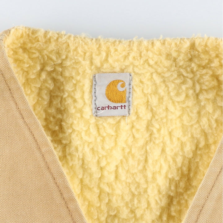 ~90'S Carhartt Duck Vest, Made in USA, Men's XL equivalent, Vintage cotton Beige type Vintage Second Hand