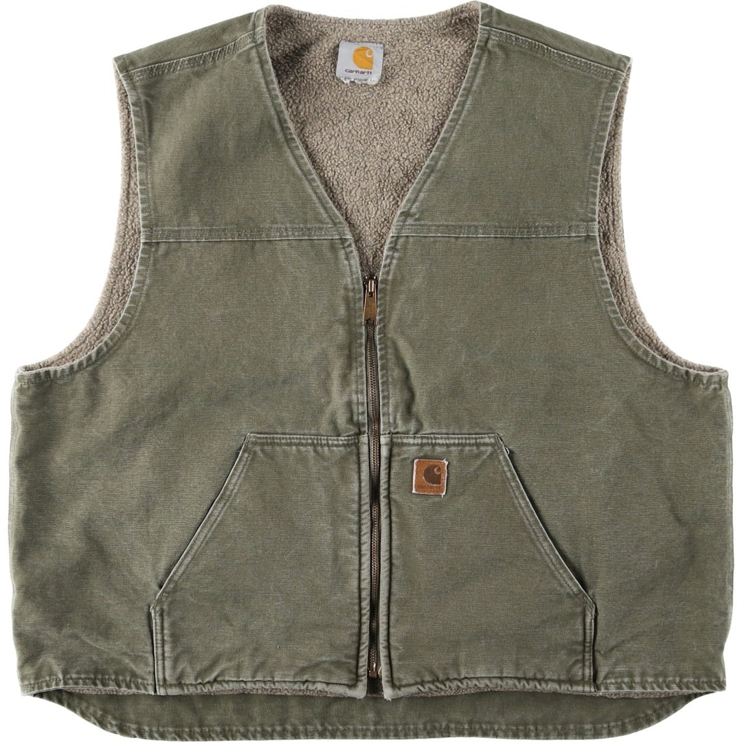 Carhartt Duck Vest, Men's Size XL (Equivalent), Vintage unclear Khaki type Vintage Second Hand