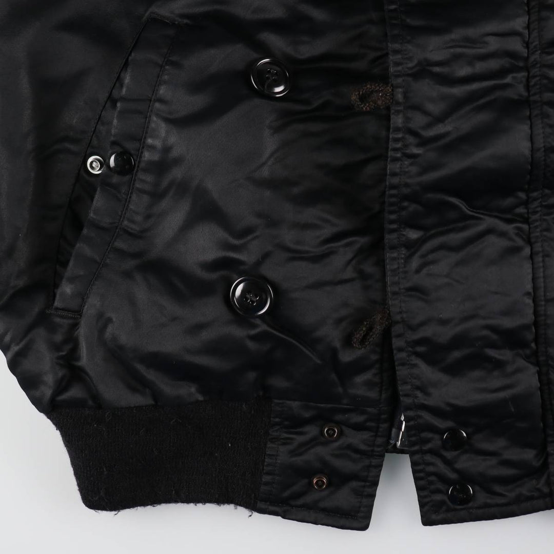 Civilian-made Golden Fleece N-2B type padded military flight jacket, made in the USA, men's size L equivalent. unclear black type Vintage Second Hand
