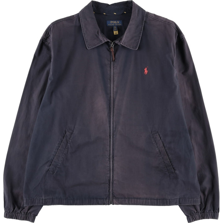 Ralph Lauren POLO RALPH LAUREN Swing Top Sports Jacket Men's XXL cotton navy blue type Vintage Second Hand