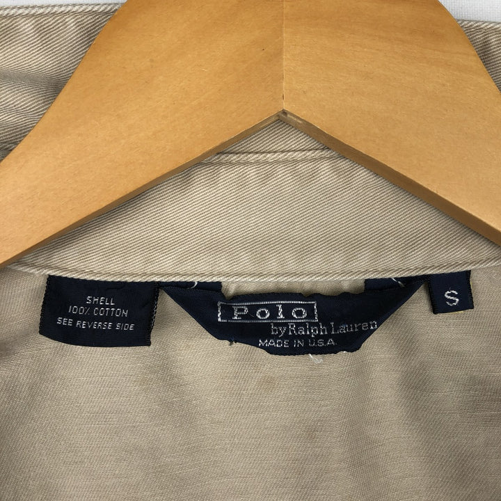 90'S Polo by Ralph Lauren swing top sports jacket, made in the USA, men's size S, vintage cotton Beige type Vintage Second Hand