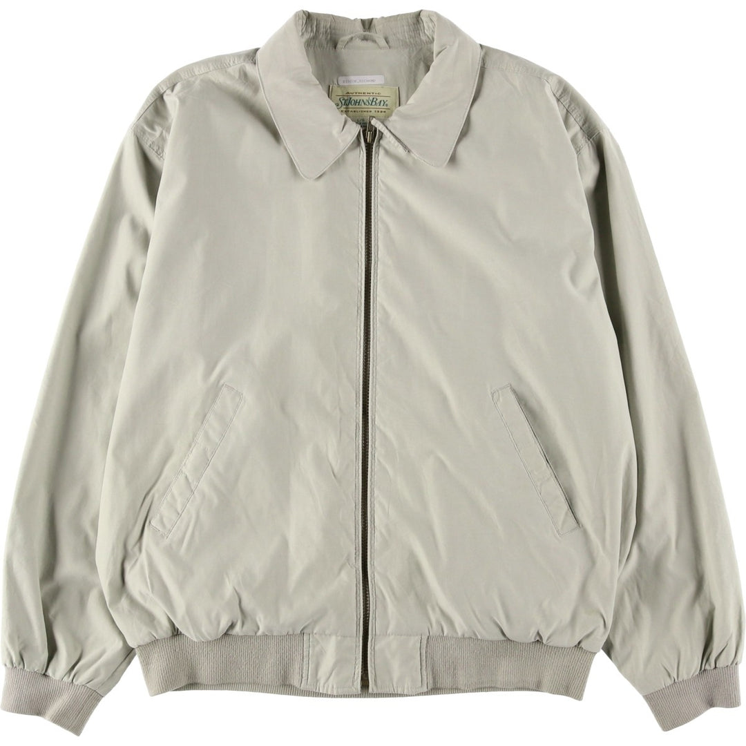 1990'S St. John's Bay Swing Top Sport Jacket, Men's Size L (approx.), Vintage polyester ivory Vintage Second Hand