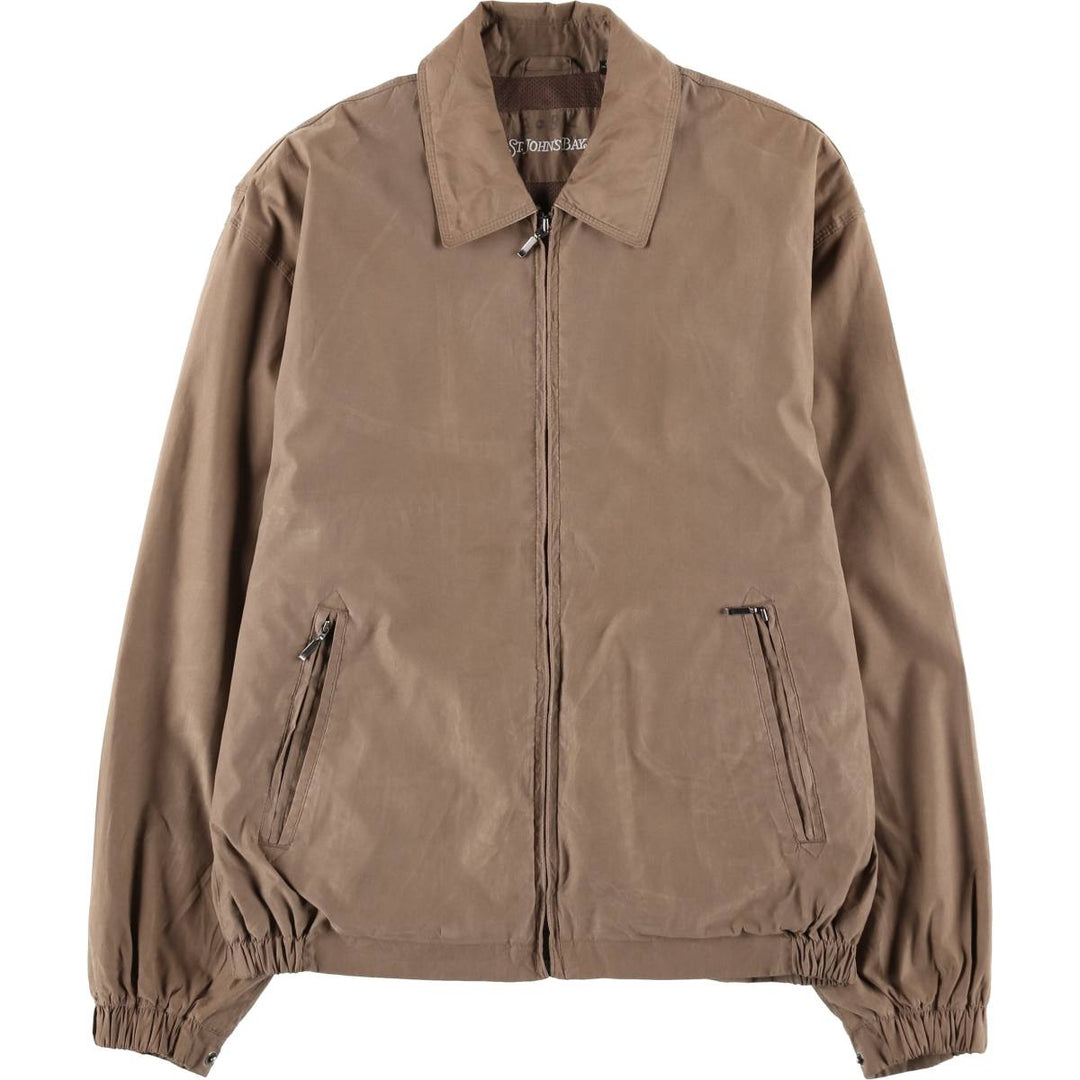 St. John's Bay Swing Top Sports Jacket, Men's Size M (approx.) polyester beige type brown Vintage Second Hand