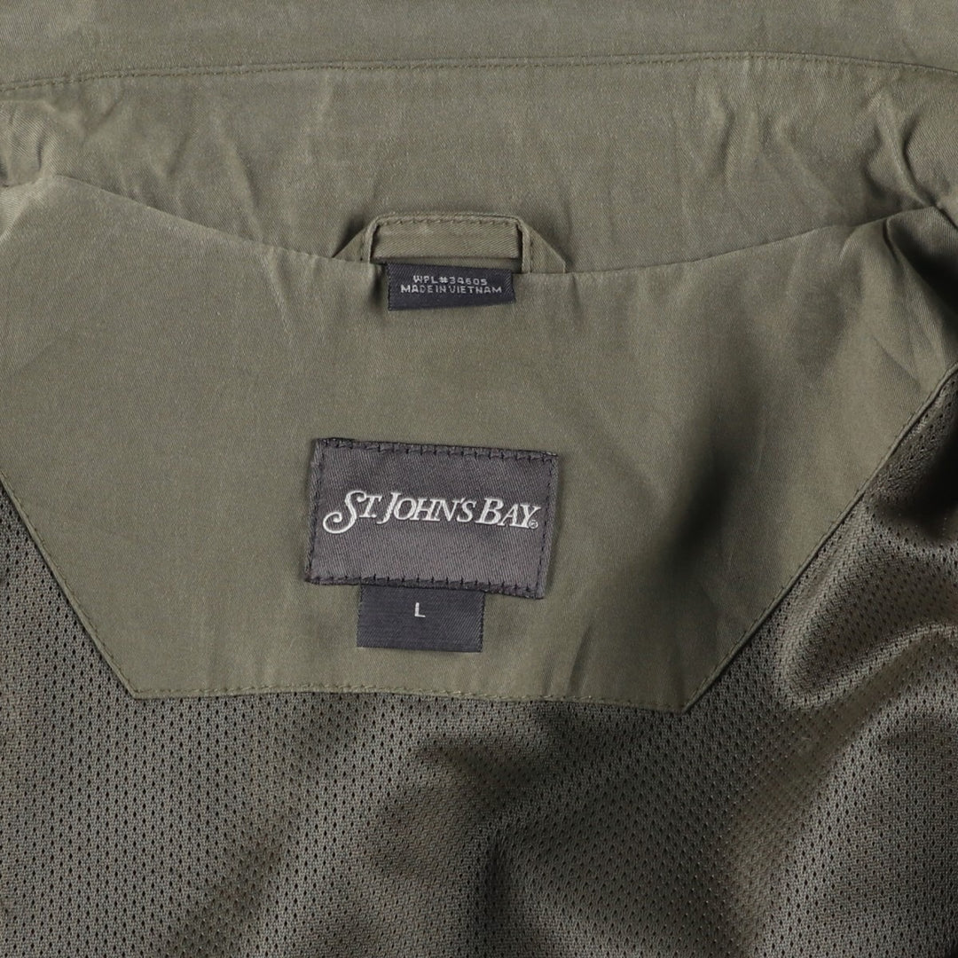 St. John's Bay Swing Top Sports Jacket, Men's Size L (approx.) polyester Khaki type Vintage Second Hand