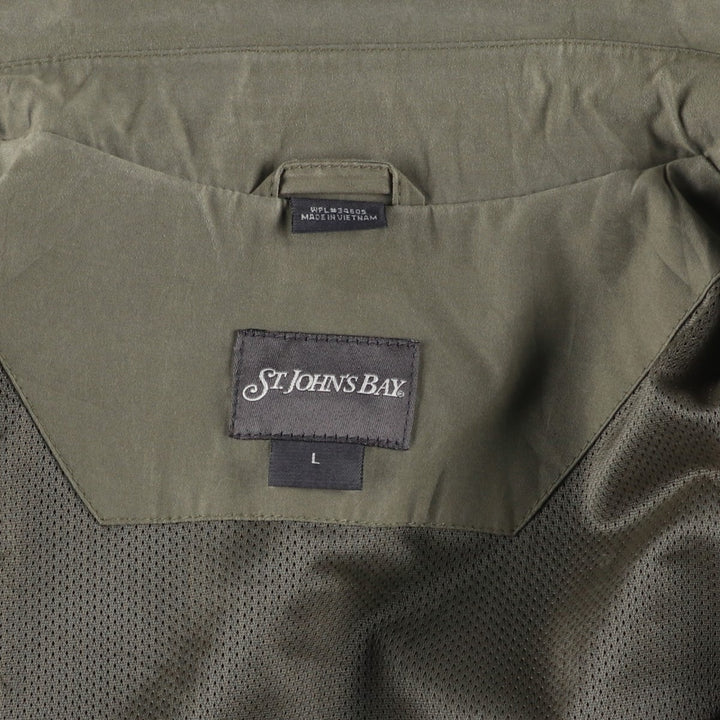 St. John's Bay Swing Top Sports Jacket, Men's Size L (approx.) polyester Khaki type Vintage Second Hand