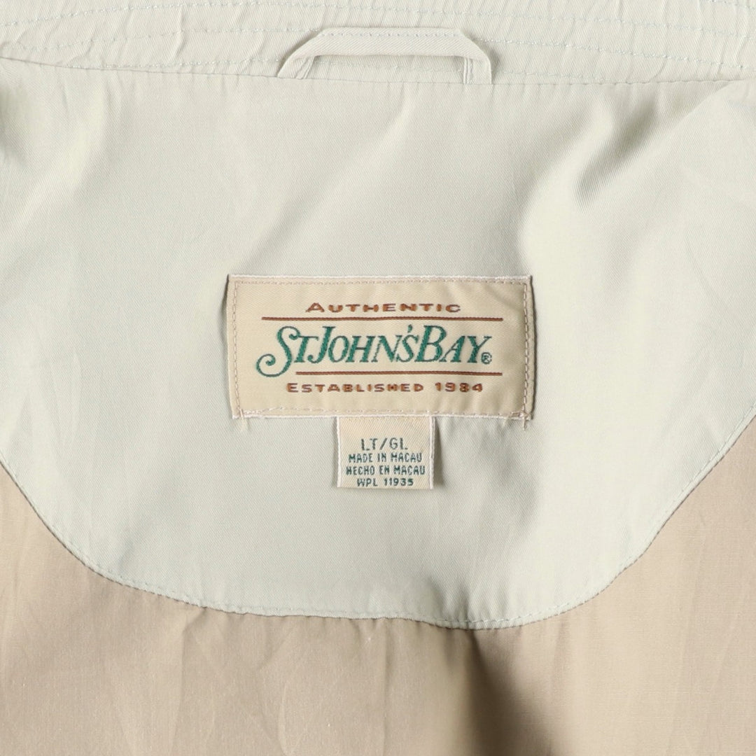 1990'S St. John's Bay Swing Top Sport Jacket, Men's Size L (approx.), Vintage polyester ivory Vintage Second Hand
