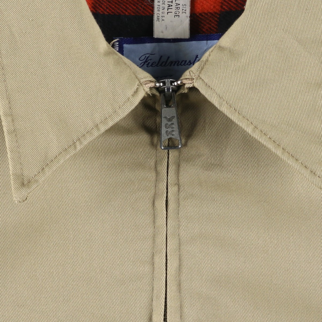 1980'S Fieldmaster Swing Top Sport Jacket, Made in USA, Men's Size L (Equivalent), Vintage cotton Beige type Vintage Second Hand