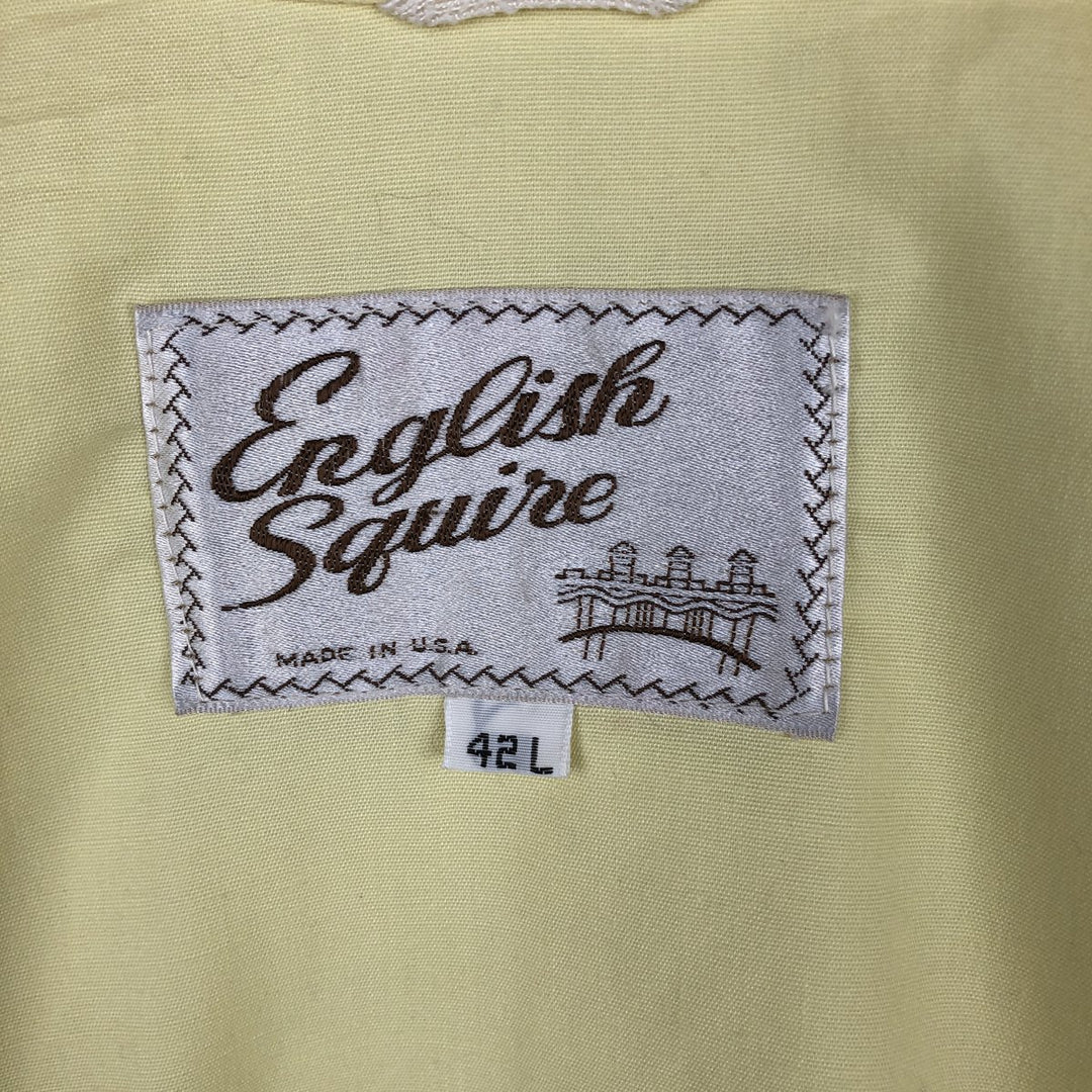 1970'S English Squire Harrington Jacket Swing Top, Made in USA, Men's Size L (approx.), Vintage polyester yellow type Vintage Second Hand