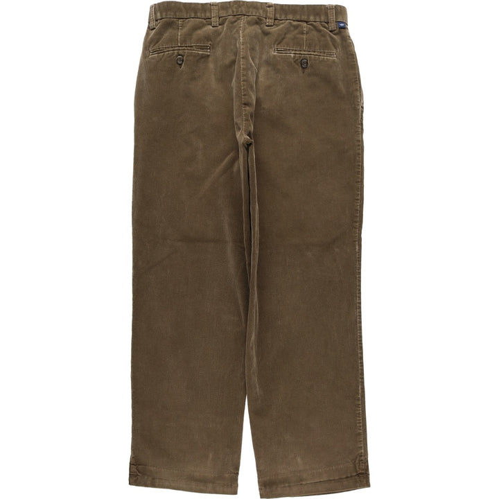 2000'S Dockers Pleated Relaxed Fit Two-Pleat Corduroy Pants, Men's Size W34 (approx.) cotton Khaki type brown Vintage Second Hand