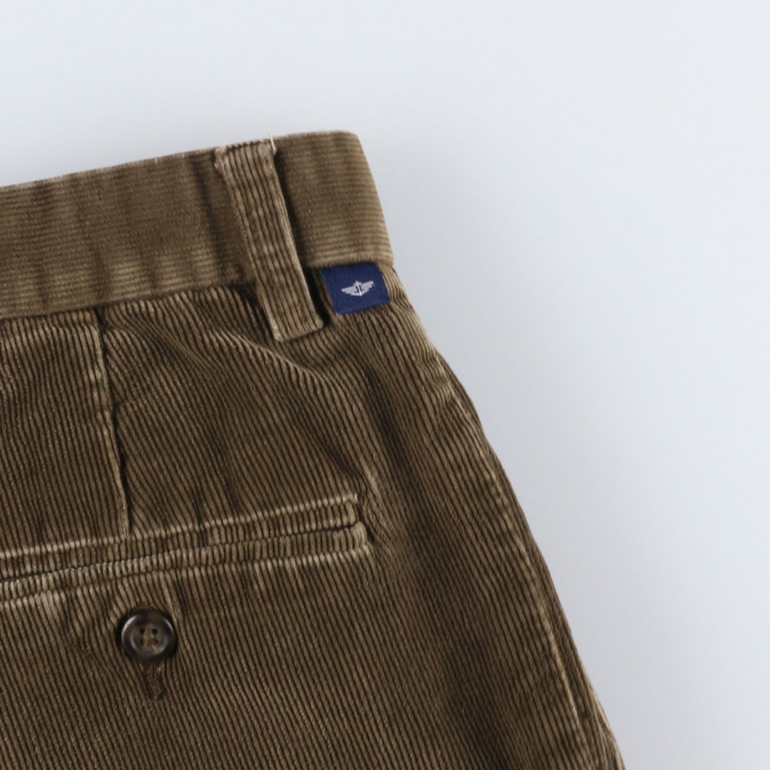 2000'S Dockers Pleated Relaxed Fit Two-Pleat Corduroy Pants, Men's Size W34 (approx.) cotton Khaki type brown Vintage Second Hand