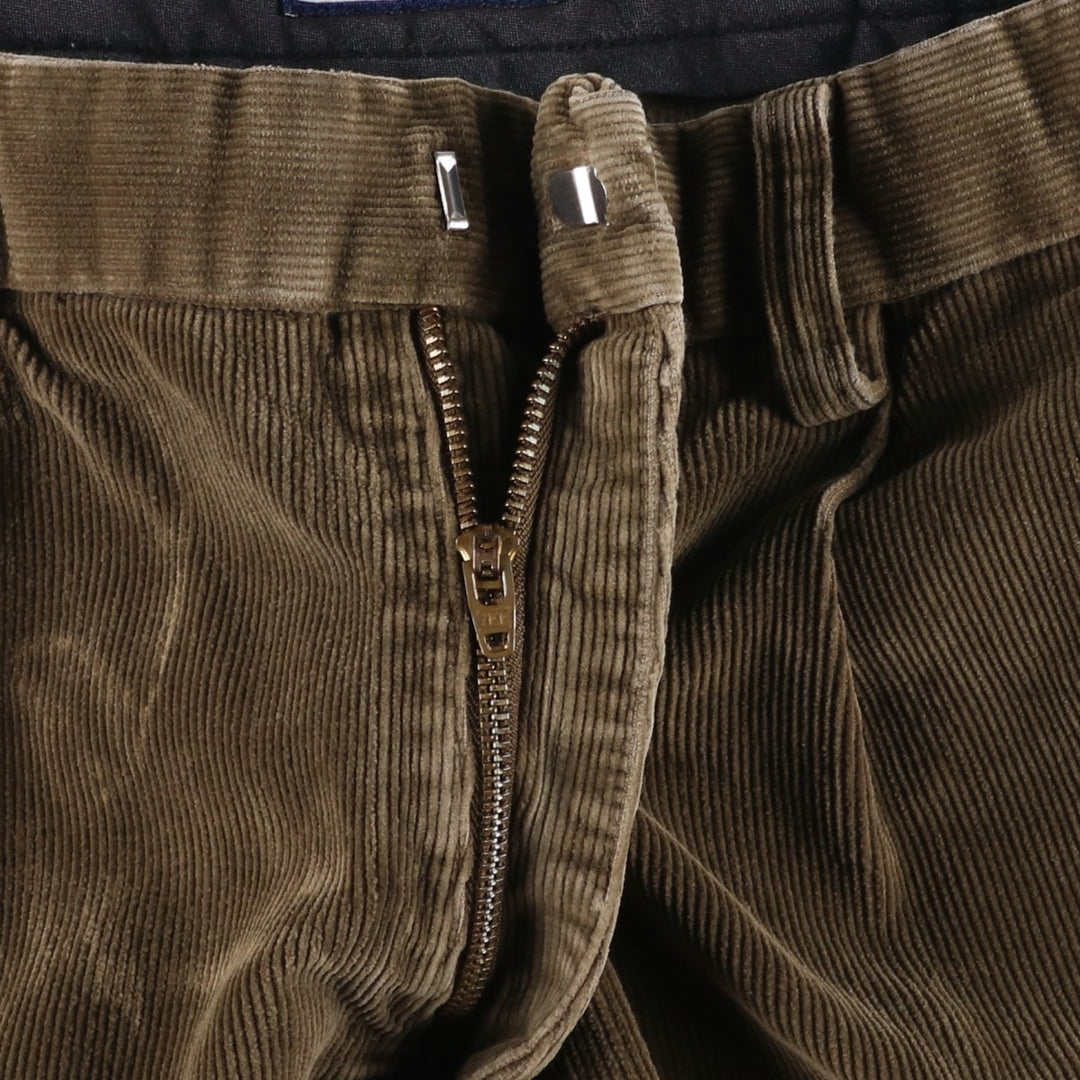 2000'S Dockers Pleated Relaxed Fit Two-Pleat Corduroy Pants, Men's Size W34 (approx.) cotton Khaki type brown Vintage Second Hand